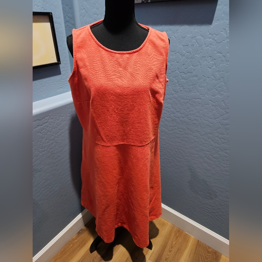 Talbots Vibrant Coral/Orange Sleeveless Dress